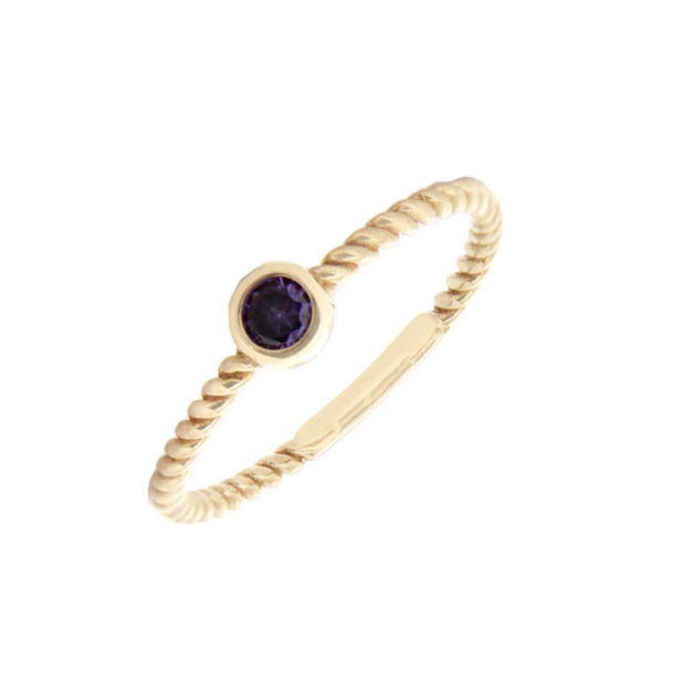 Gull ring snaret med amethyst