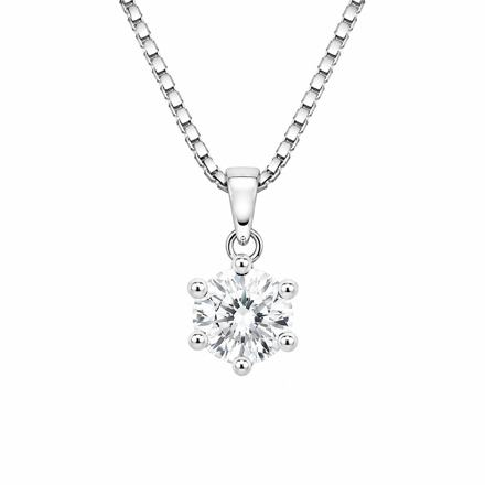 ANHENG RH.SØLV 7MM RUND ZIRCON