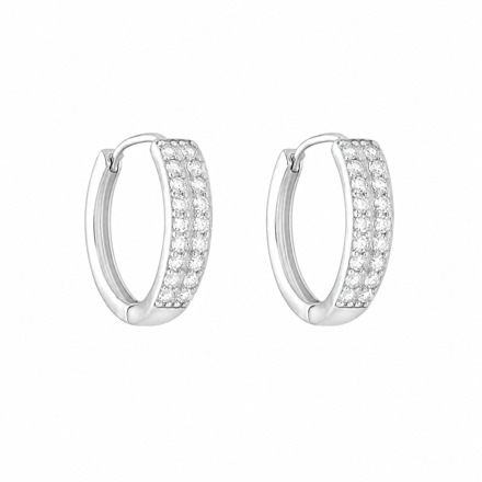 Ørering rh sølv 2R CZ foran 18mm Ø