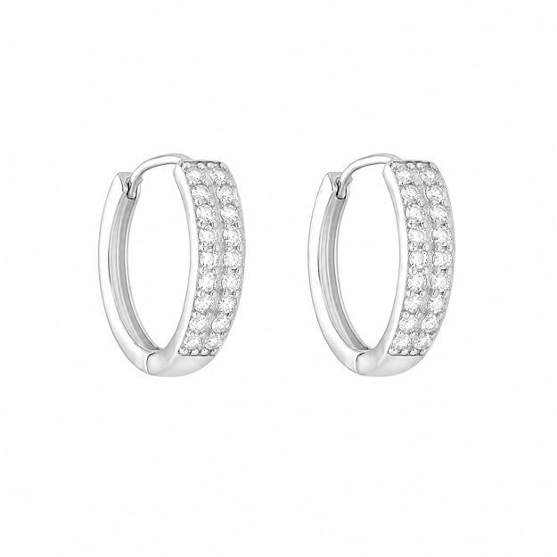 Ørering rh sølv 2R CZ foran 18mm Ø