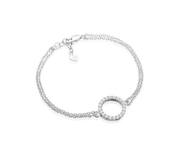 Sølv armbånd Biella Grande med Cubic Zirconia 18+2cm