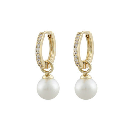 Core pearl ring ear g/white
