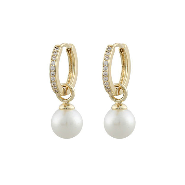 Core pearl ring ear g/white