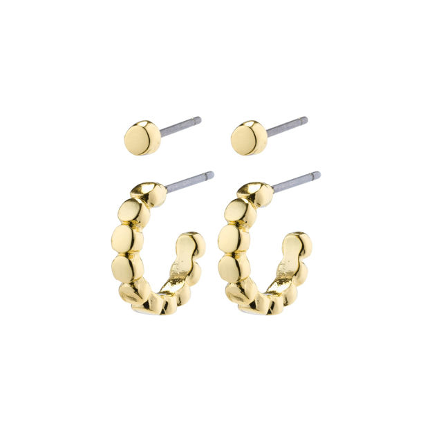 ANGELA 2-in-1 hoop & stud earrings gold plated