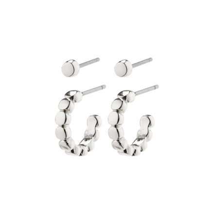 ANGELA 2-in-1 hoop & stud earrings silver plated