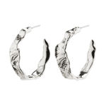 DIANA organic shaped hoop earrings silver plated