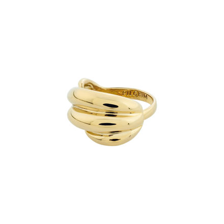 COURAGEOUS twirl deco ring gold plated adjustable