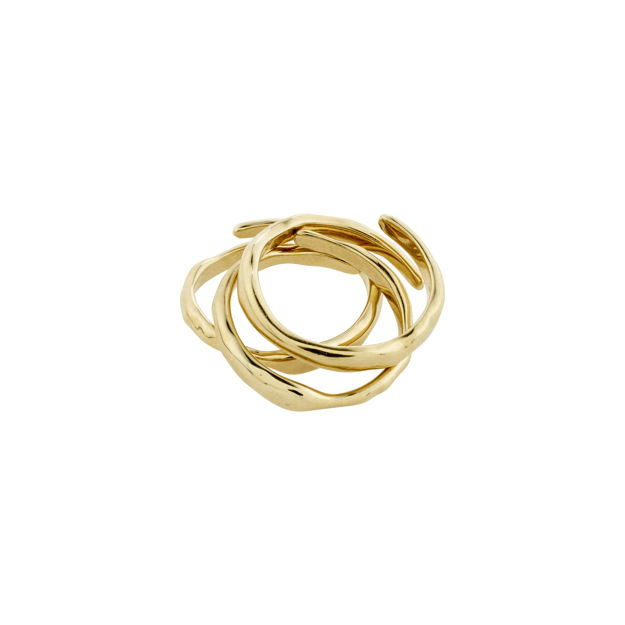 THANKFUL stackable rings 3-in-1 set gold plated,adjustable