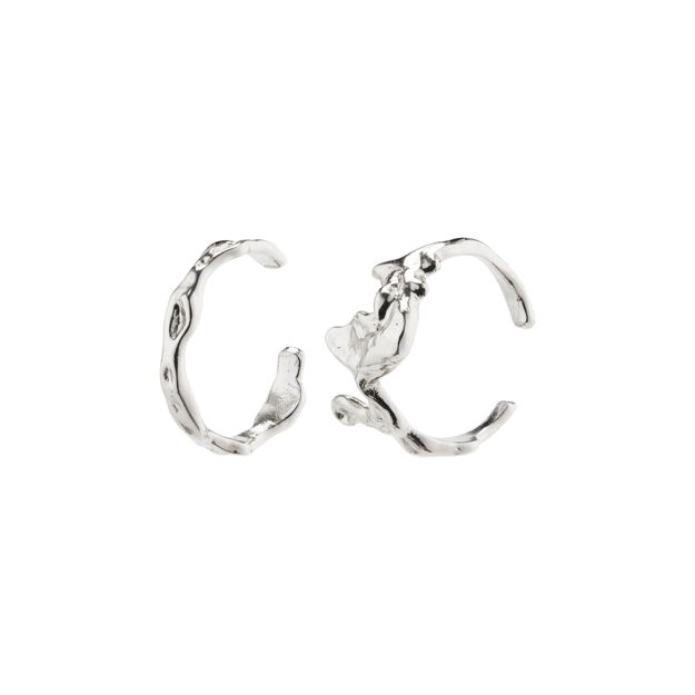 ANTOINETTE ear cuff earrings silver plated 2-in-1 set.