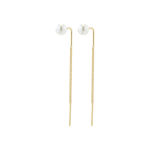 ELBA long chain pearl earrings gold plated