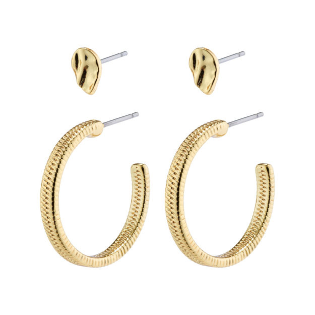 OPTIMISM  2-in-1 snake chain hoops and studs gold plated
