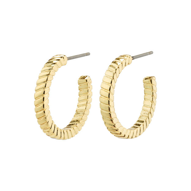 ECSTATIC square snake chain hoop earrings gold plated