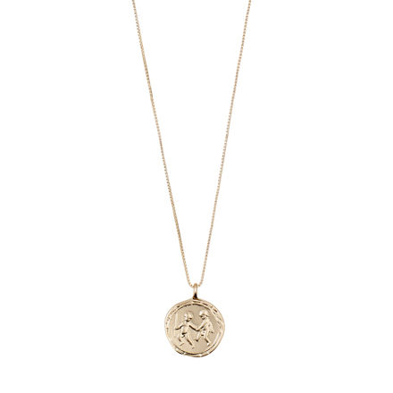GEMINI Zodiac Sign Coin Necklace,gold plated