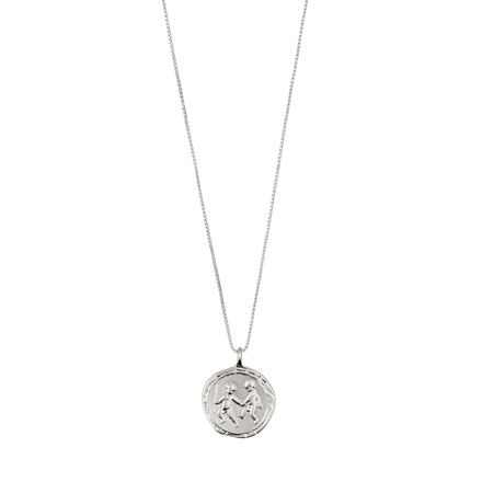 GEMINI Zodiac Sign Coin Necklace,silver plated