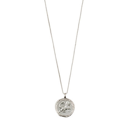 LEO Zodiac Sign Coin Necklace,silver plated