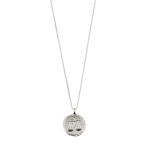 LIBRA Zodiac Sign Coin Necklace,silver plated