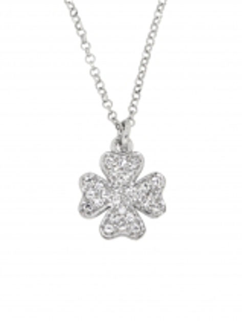 ANHENG SØLV 40CM ZIRCON FIRKLØVER