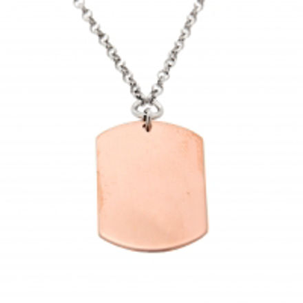HERREPLATE SØLV ROSÉ GLATT 16X25MM