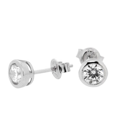 ØREPYNT RH.SØLV 5MM M/KANT ZIRCON
