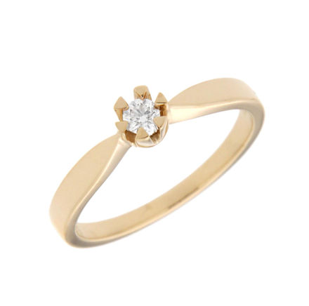 Gull ring med diamant 0,10ct TW/SI