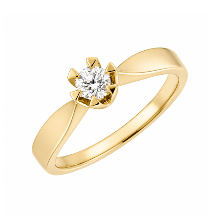 Gull ring med diamant 0,25ct TW/SI 