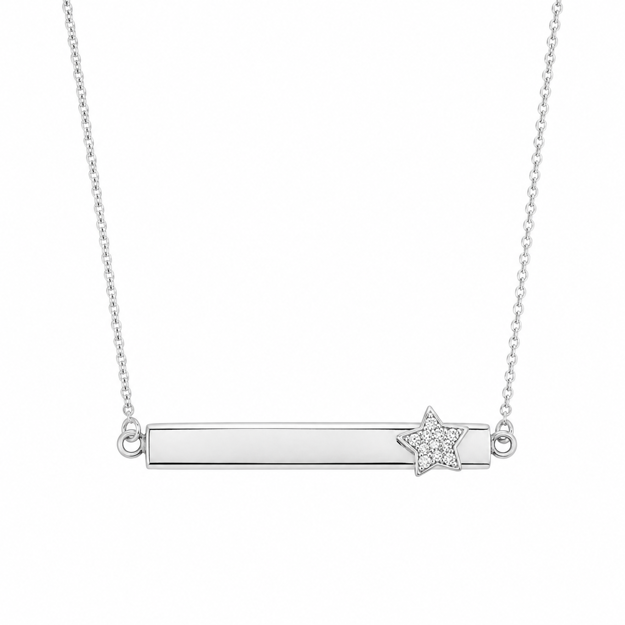 COLLIE SØLV BLANK PLATE M/STJERNE ZIRCON