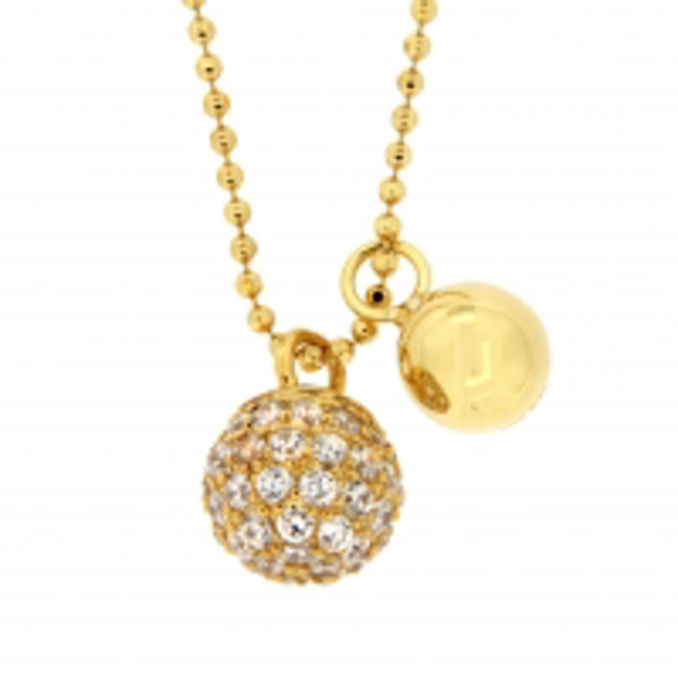 Kjede forgylt sølv 80cm med cubic zirconia