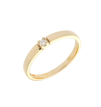 Gull allianse ring med diamant 0,05ct TW/SI