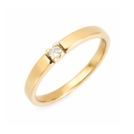 Gull allianse ring med diamant 0,05ct TW/SI