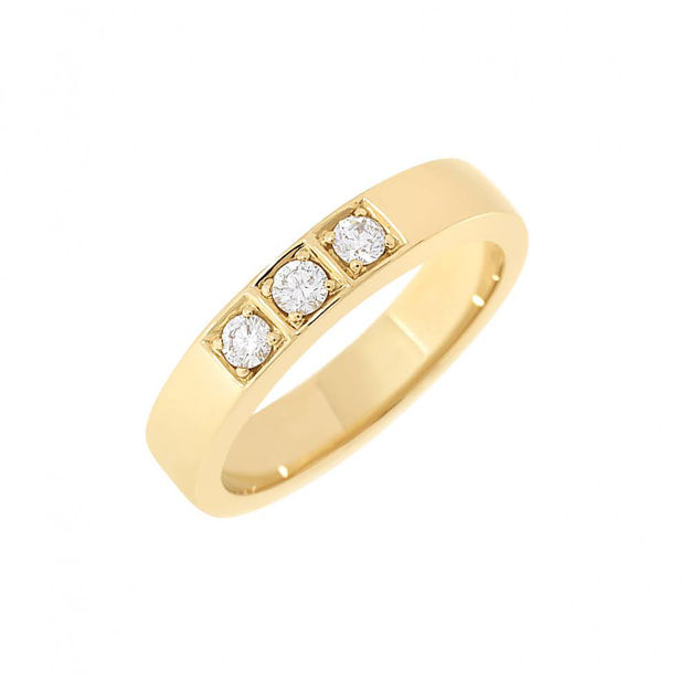 Gull giftering med diamanter 3 x 0,08ct TW/SI