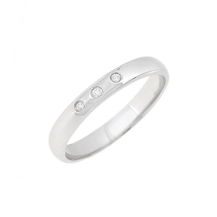 Hvitt gull giftering 3mm med diamant 0.03ct TW/SI