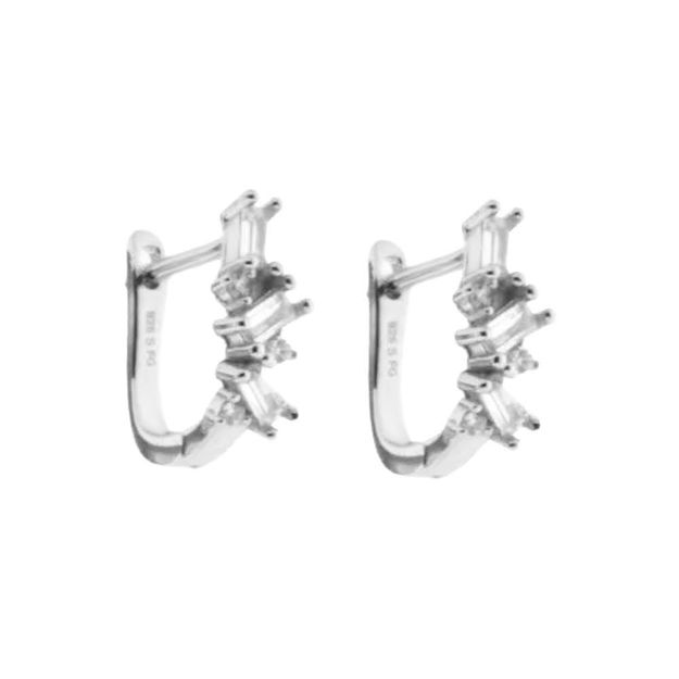 Ørering rh sølv 11mm med blanke CZ