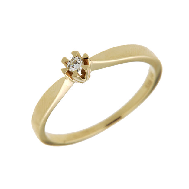 Gull ring med diamant 0,05ct TW/SI