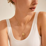 Blair coin pendant necklace gold plated,70 cm,adjustable