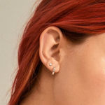 Angela2-in-1 hoop & stud earrings silver plated