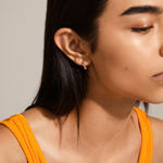 Ester crystal hoop earrings gold plated