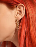 Cecilia crystal curb chain earrings gold plated