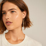 Thankful long chain earrings gold plated