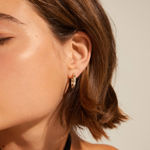 Ecstatic square snake chain hoop earrings gold plated