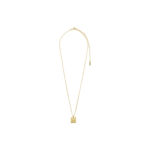 Thankful  square pendant necklace gold plated,40+9 cm