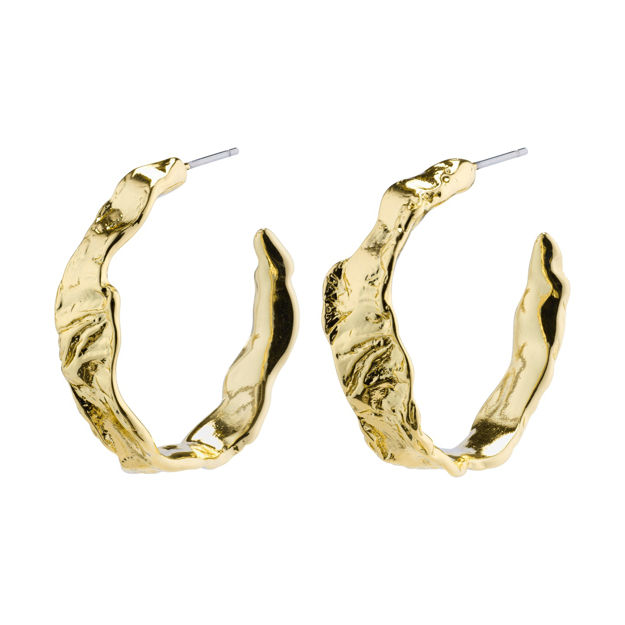 Diana organic shaped hoop earrings gold plated