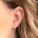 Hvitt gull øreringer med Cubic Zirconia 2,5mm bred 13mm diameter