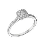 Ring hvitt gull dia 0,19ct TW/SI