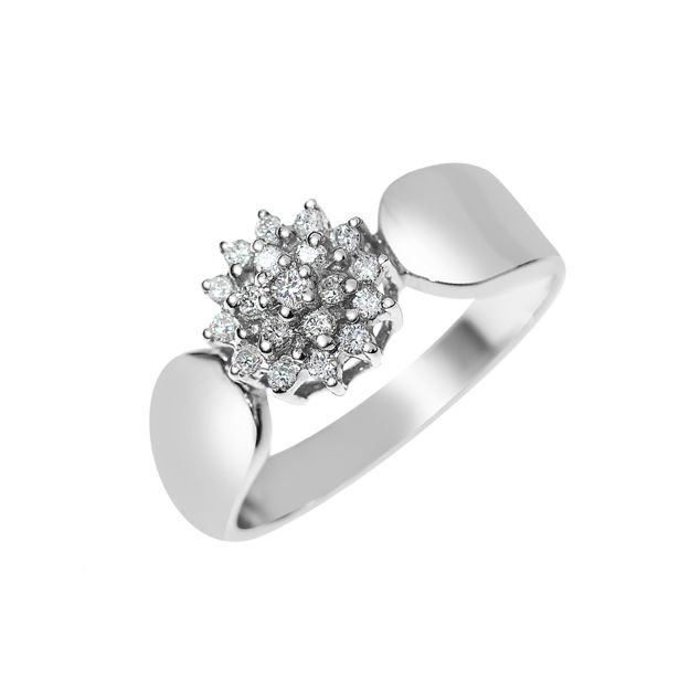 Hvitt gull rosett ring diamanter 0,25ct TW/SI