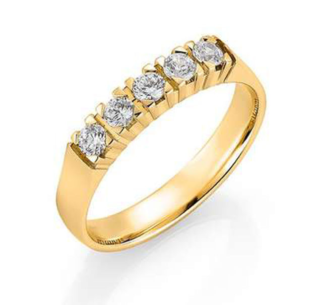 Gull giftering 3,3mm med diamanter 0,40ct W/VS