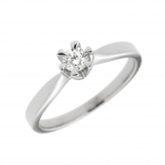 Ring hvitt gull 0,25ct TW/P