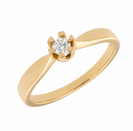 Gull ring med diamant 0,20ct TW/SI