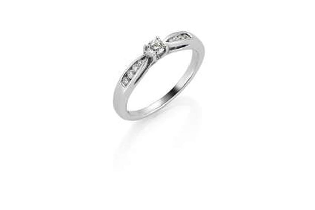 Hvitt gull ring med diamanter 0,46ct W/SI