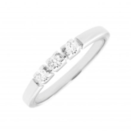 Hvitt gull allianse ring med diamanter 3x0,03ct W/P