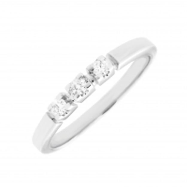 Hvitt gull allianse ring med diamanter 3x0,03ct W/P